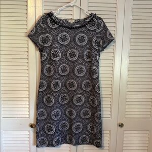 Talbots Black and White Floral Dress